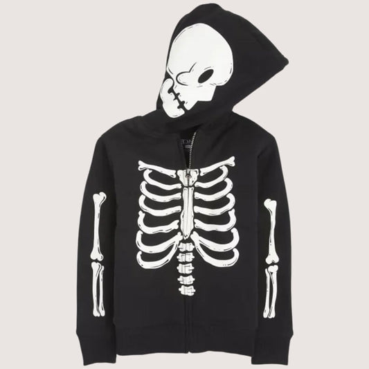 Skeleton Zip up Hoodie - Leather Clan
