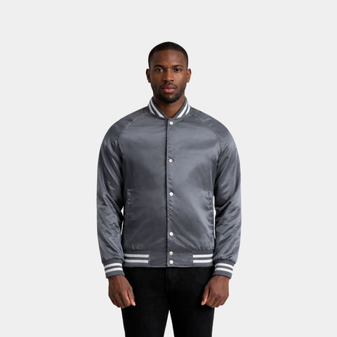 Xander Grey Varsity Jacket - Leather Clan