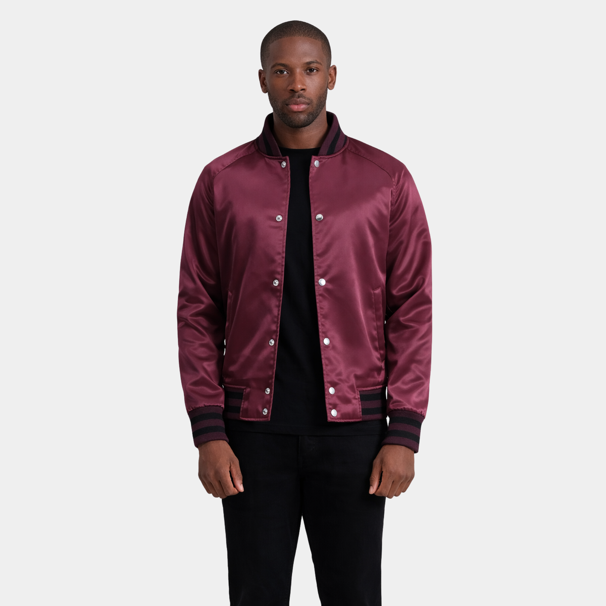 Xander Maroon Varsity Jacket - Leather Clan