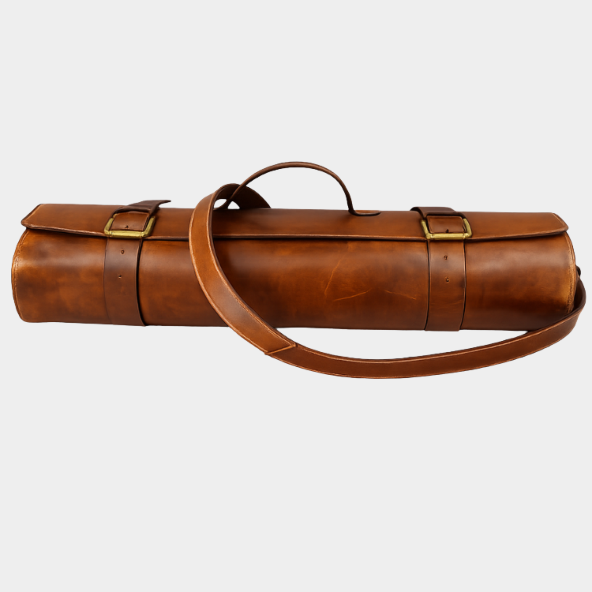 Leather Chef Knife Roll - Caramel Brown