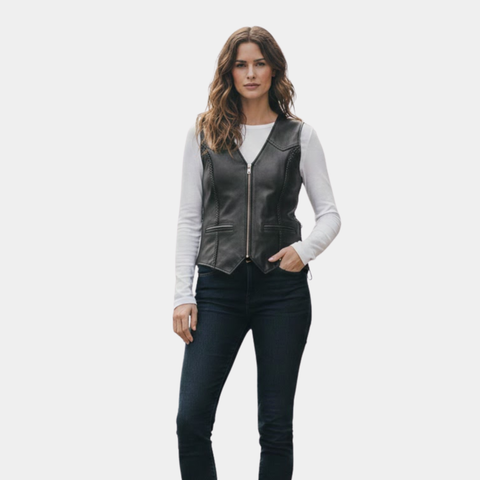 Zipper Front Braided Vest