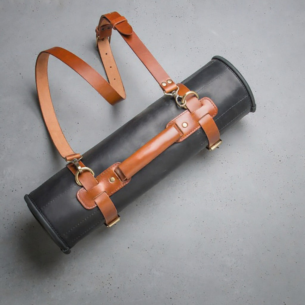 Waxed Canvas and Leather Chef Knife Roll