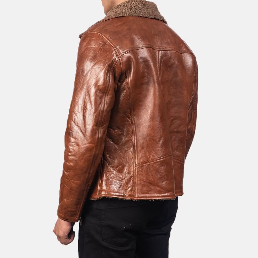 Alberto Shearling Brown Leather Jacket - Leather Clan