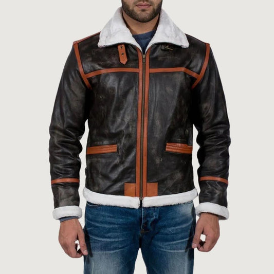Alpine Brown Fur Leather Jacket - Leather Clan