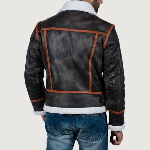 Alpine Brown Fur Leather Jacket - Leather Clan