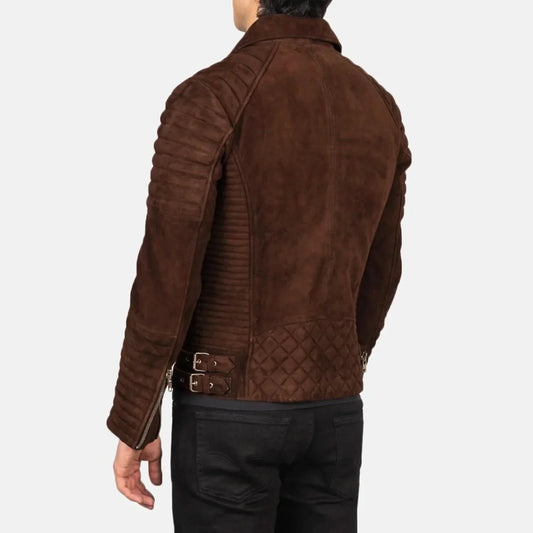 Armand Mocha Suede Biker Jacket - Leather Clan