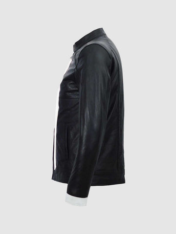 Men's Black Biker Leather Jacket â€“ Motorcycle Casual Style