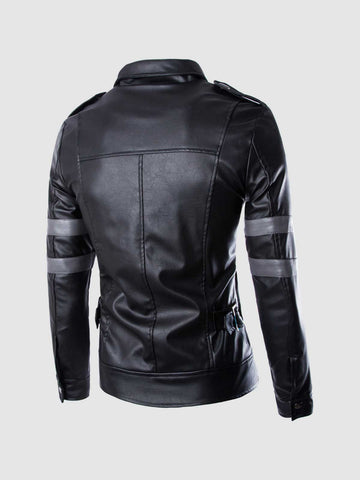 Men's Black Leather Jacket – Classic Casual Style