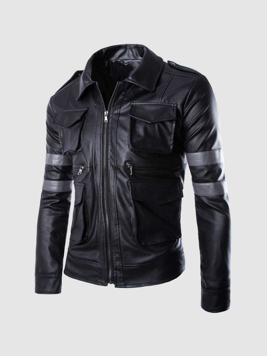 Men's Black Leather Jacket – Classic Casual Style