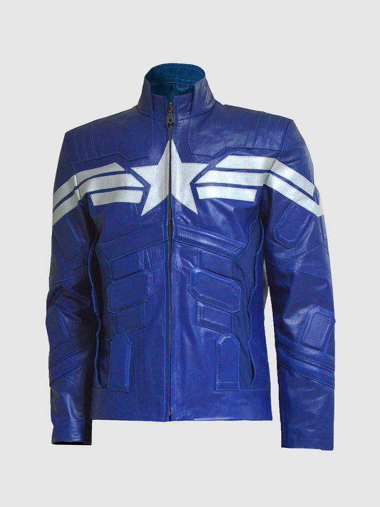 Blue Leather Jacket – Classic Casual Style