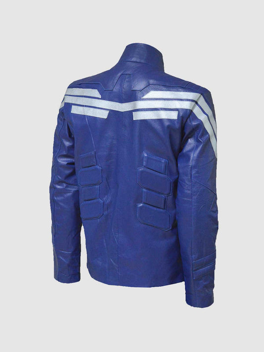 Blue Leather Jacket – Classic Casual Style