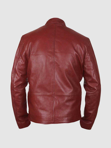 Red Biker Leather Jacket | Motorcycle Celebrity Style