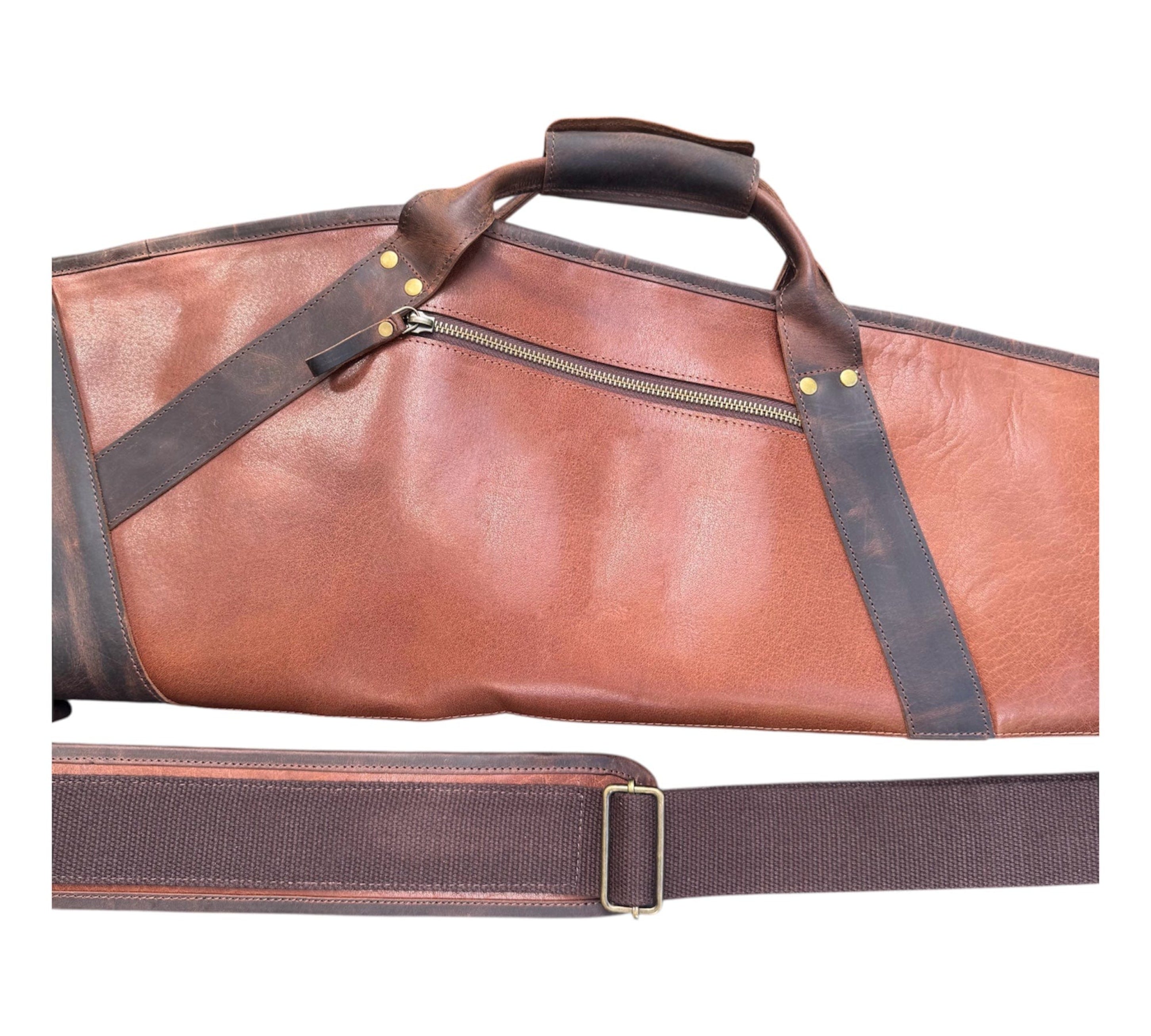 Leather Rifle Scoped Case