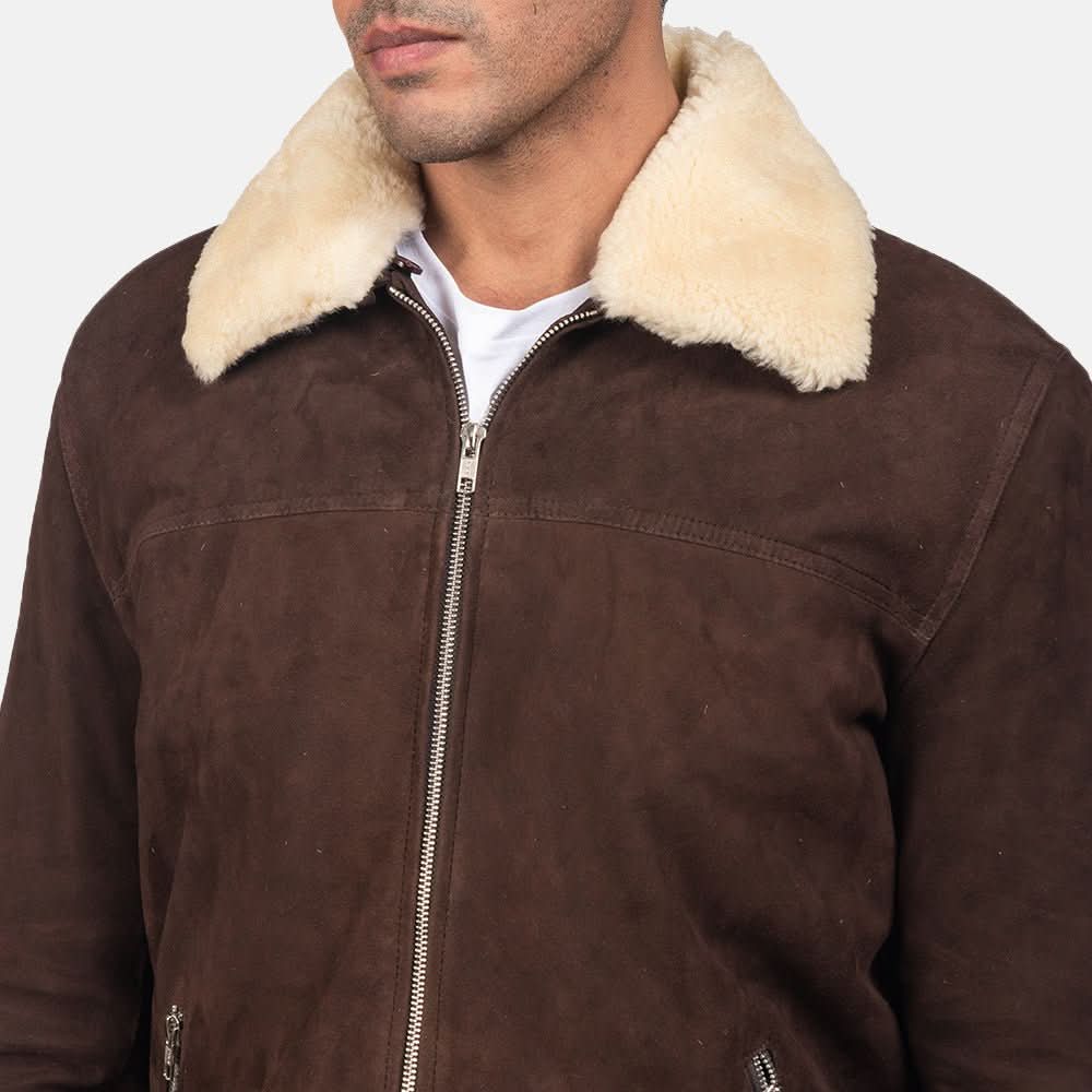 Coffner Brown Shearling Fur Jacket - Leather Clan