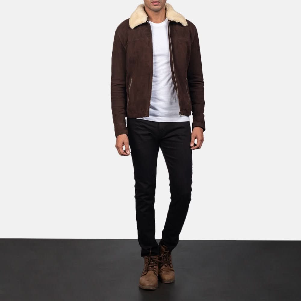 Coffner Brown Shearling Fur Jacket - Leather Clan