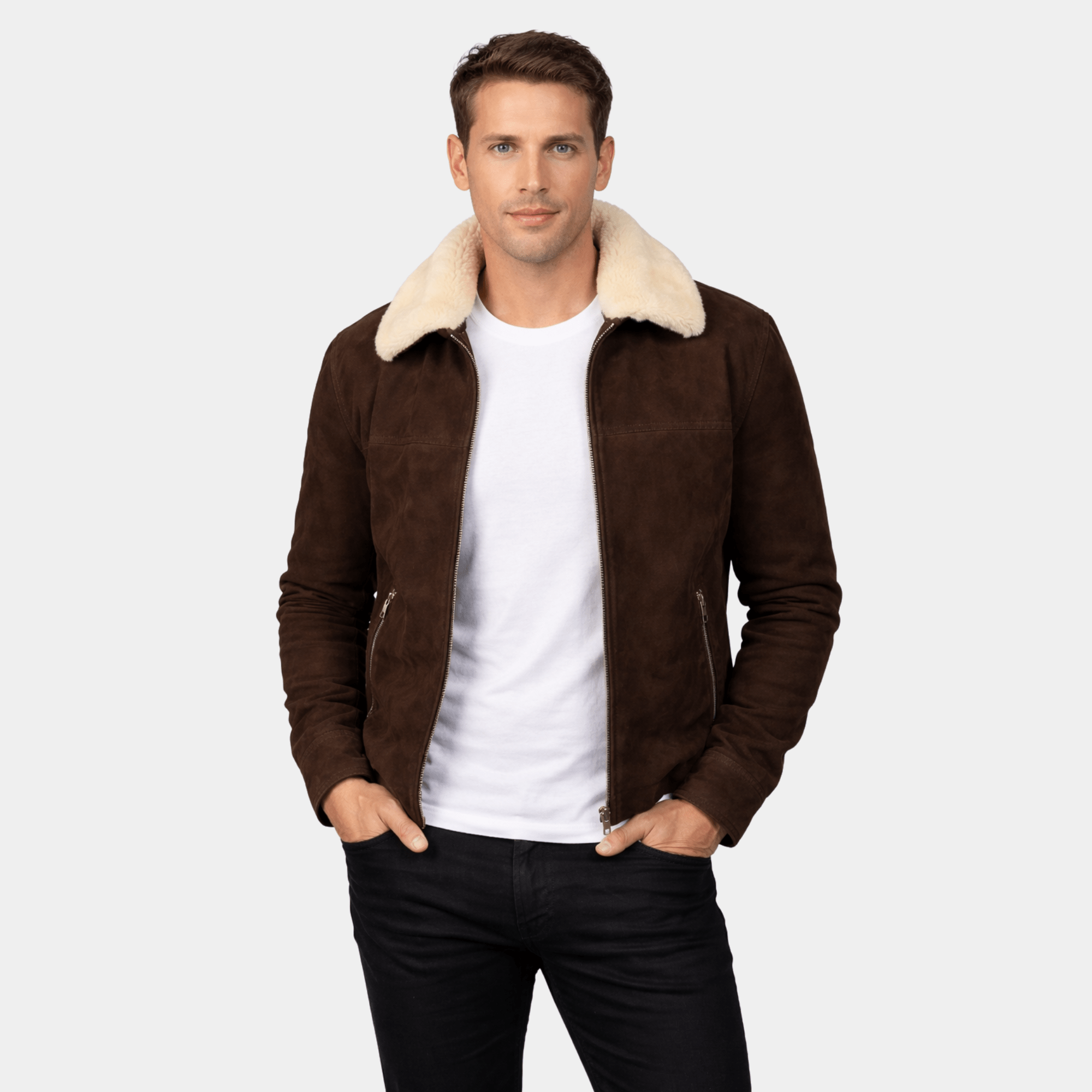 Coffner Brown Shearling Fur Jacket - Leather Clan