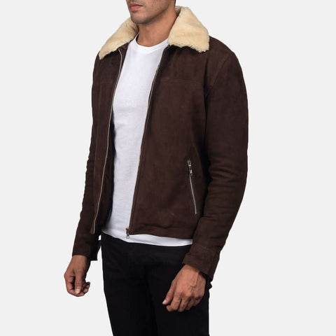 Coffner Brown Shearling Fur Jacket - Leather Clan