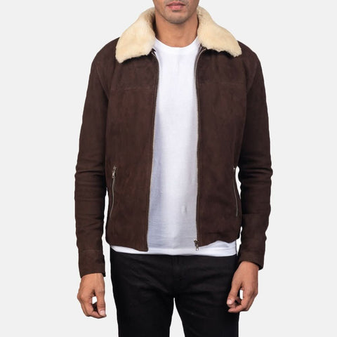 Coffner Brown Shearling Fur Jacket - Leather Clan