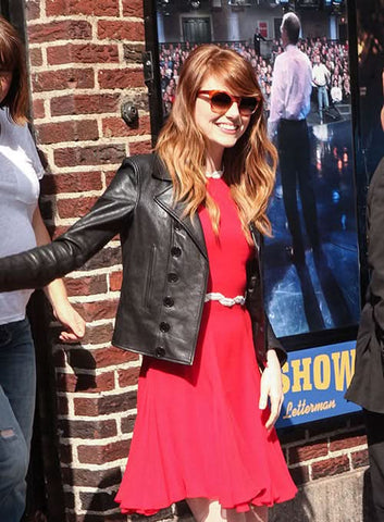 Emma Stone Leather Jacket #1