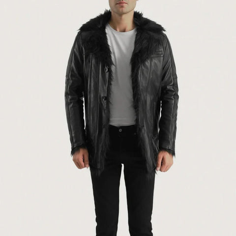Fircliff Black Leather Coat - Leather Clan