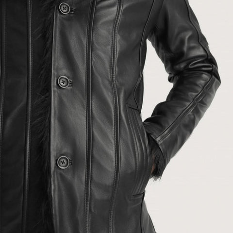 Fircliff Black Leather Coat - Leather Clan
