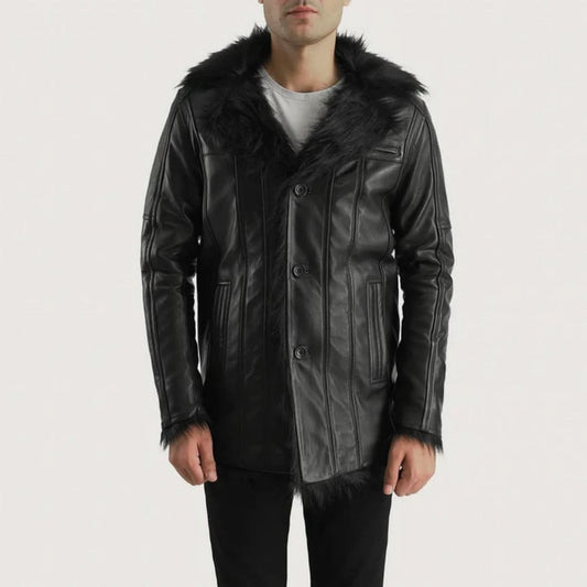 Fircliff Black Leather Coat - Leather Clan