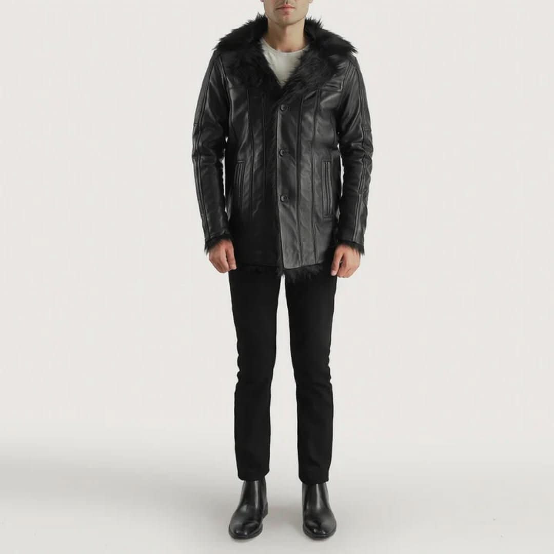 Fircliff Black Leather Coat - Leather Clan