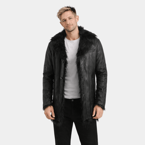 Fircliff Black Leather Coat - Leather Clan