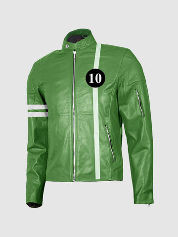 Green Biker Leather Jacket â€“ Motorcycle Casual Style