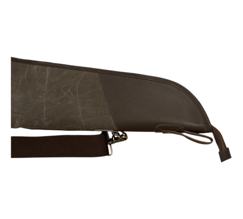 Green Waxed Canvas Rifle Scoped Case - Leather Clan