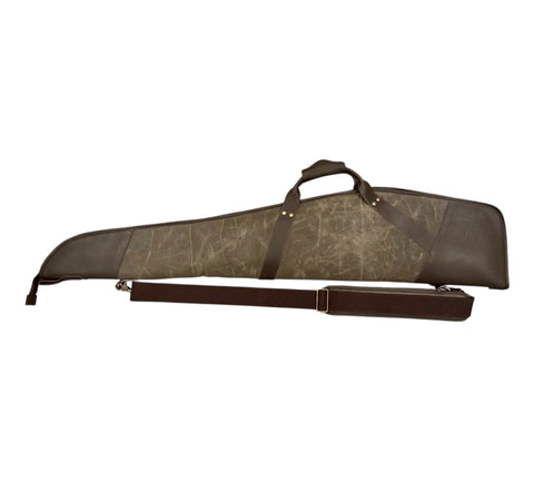 Green Waxed Canvas Rifle Scoped Case - Leather Clan