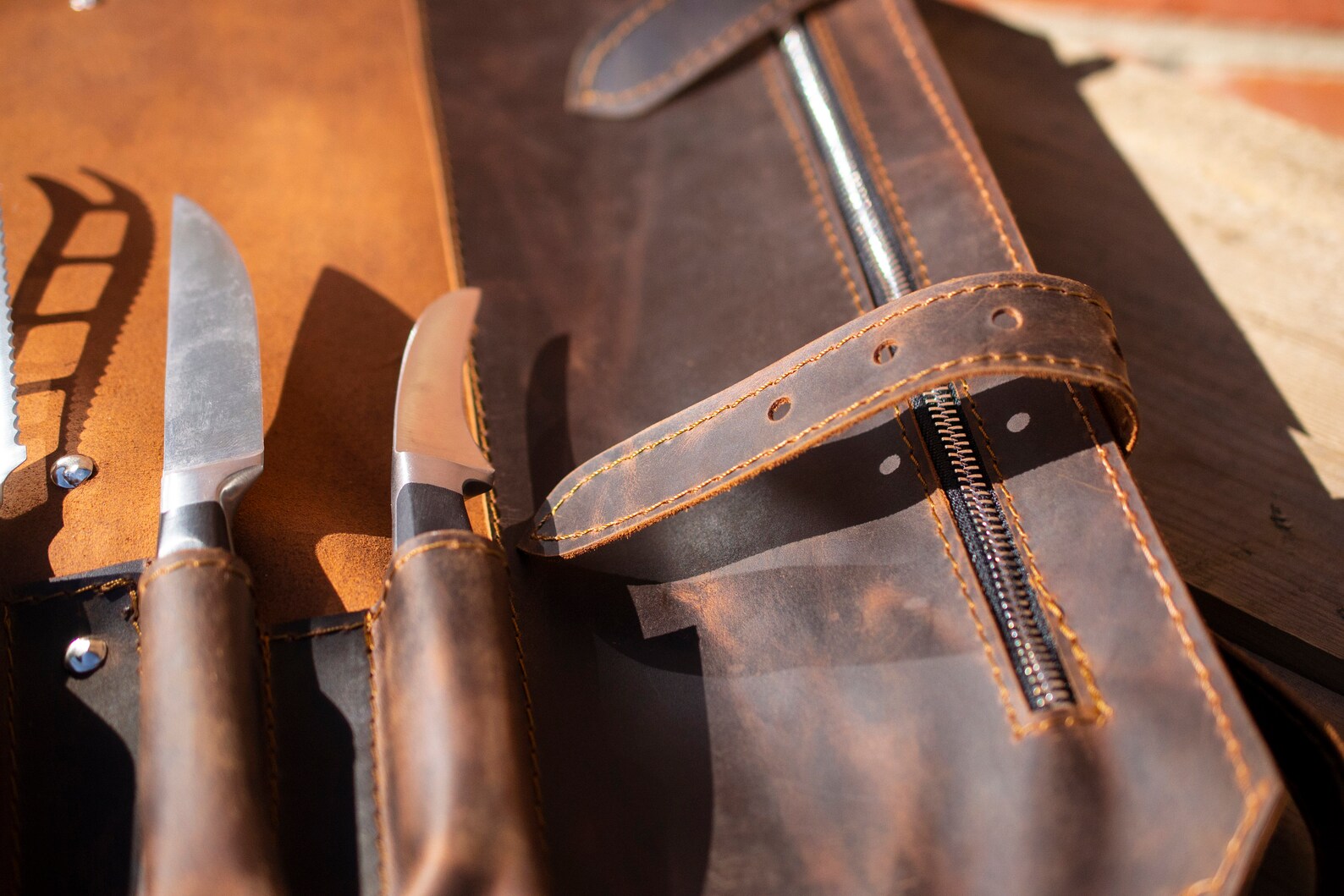 Custom Knife Leather Roll