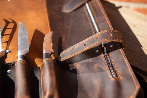 Custom Knife Leather Roll