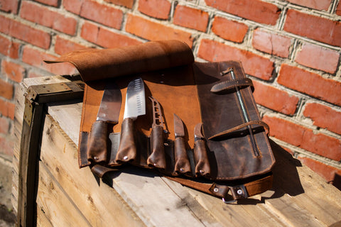 Custom Knife Leather Roll