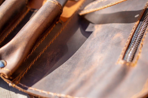 Custom Knife Leather Roll