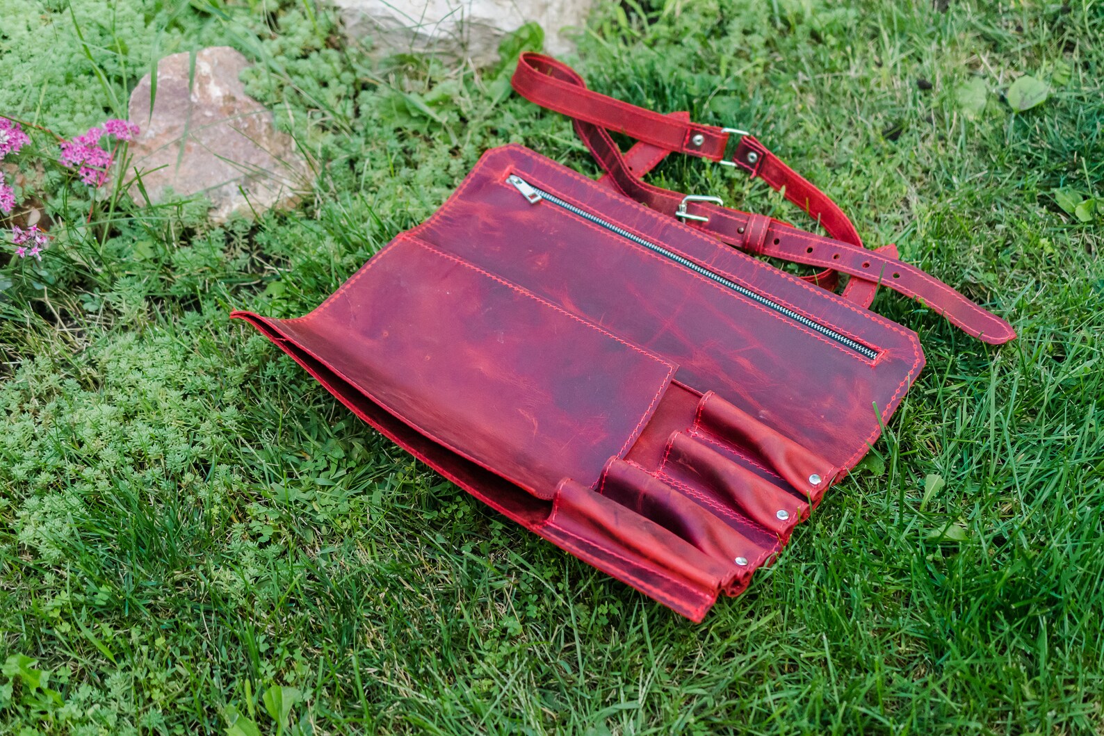 Kitchen Accessories Leather Chef Knife Roll