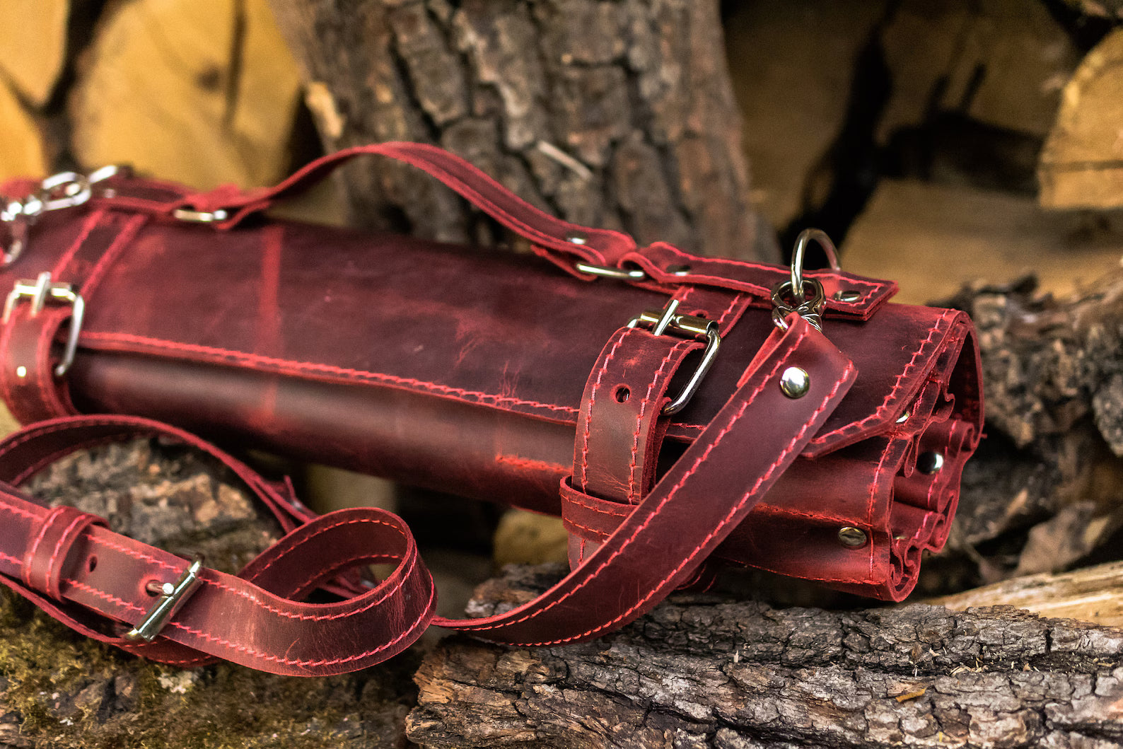Kitchen Accessories Leather Chef Knife Roll