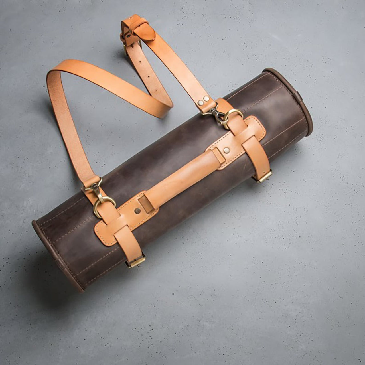 Waxed Canvas and Leather Chef Knife Roll