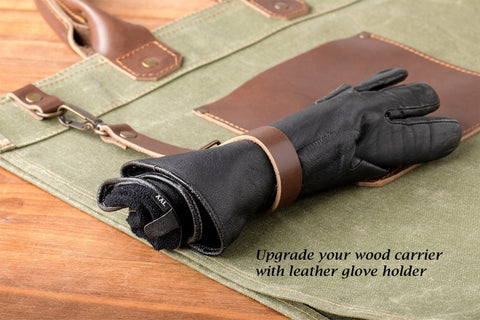 Leather and Waxed Canvas Firewood Carrier
