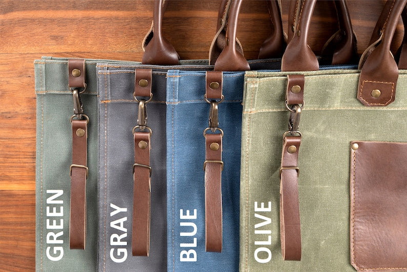 Leather and Waxed Canvas Firewood Carrier