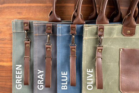 Leather and Waxed Canvas Firewood Carrier