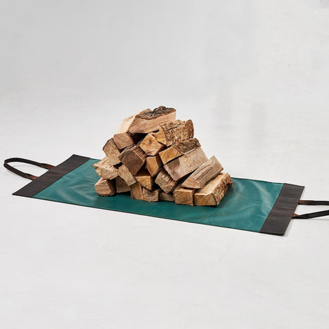 Large Leather Canvas Wood Carrying Bag