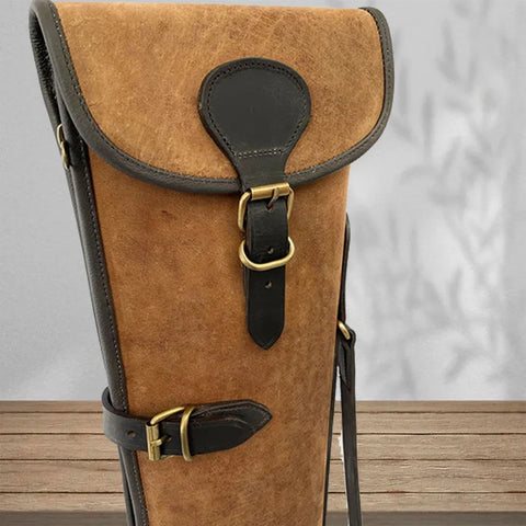 Leather Shotgun Slip Case Distressed Brown | Gift for Hunters