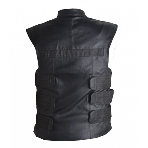 Leather Clan Men's Thomas Janes The Punisher Synthetic Leather Biker Vest
