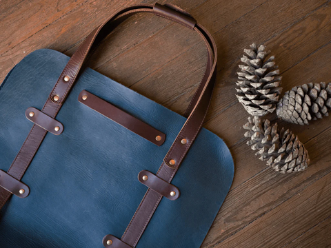 Full Grain Leather Wood Log Carrier