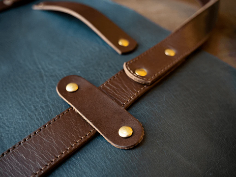 Full Grain Leather Wood Log Carrier