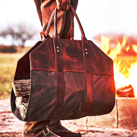 Waxed Canvas Firewood Log Carrier