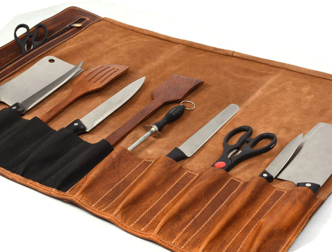 Torino Ranch Leather Chef Knife Roll