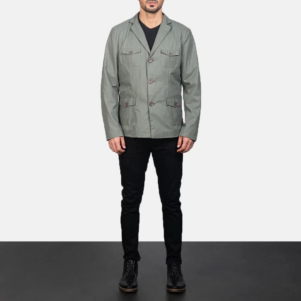 Kajetan Grey Safari Jacket - Leather Clan