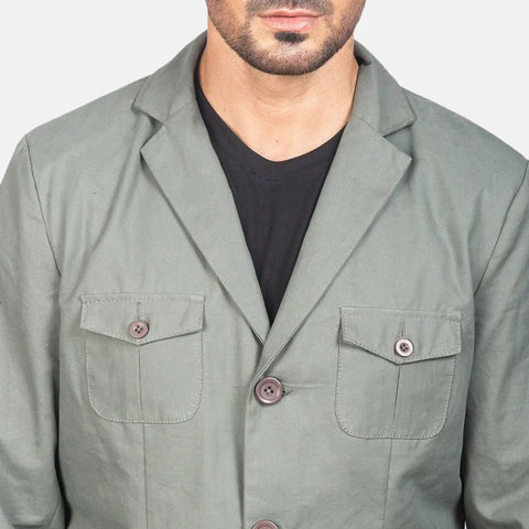 Kajetan Grey Safari Jacket - Leather Clan